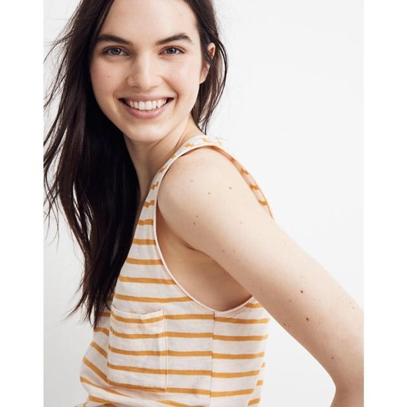 NWT Madewell Whisper Cotton V-Neck Pocket Tank M - Picture 4 of 8